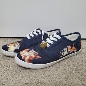 The Bradford Exchange Jürgen Scholz Kitty-Kat women's canvas art shoes Size 7.5